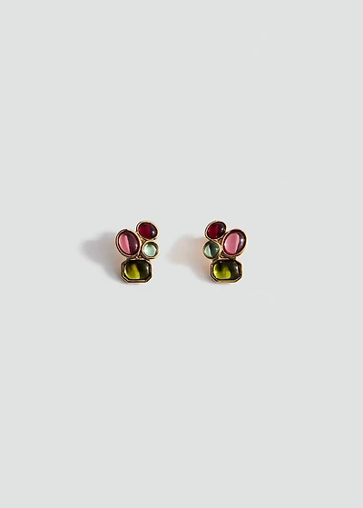 Earrings with geometric appliqué