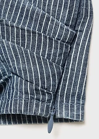 Striped crossover denim top