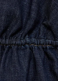 V-neck denim top with bow