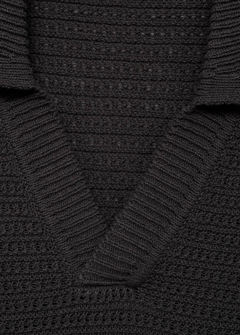 Crochet cotton polo shirt