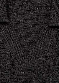 Crochet cotton polo shirt