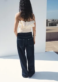 Strapless top with ruffles