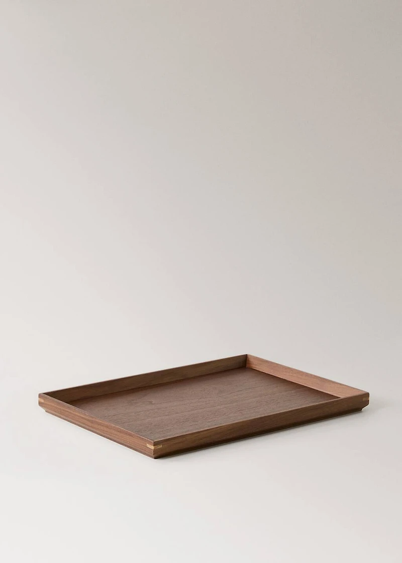 Medium solid wood decorative tray