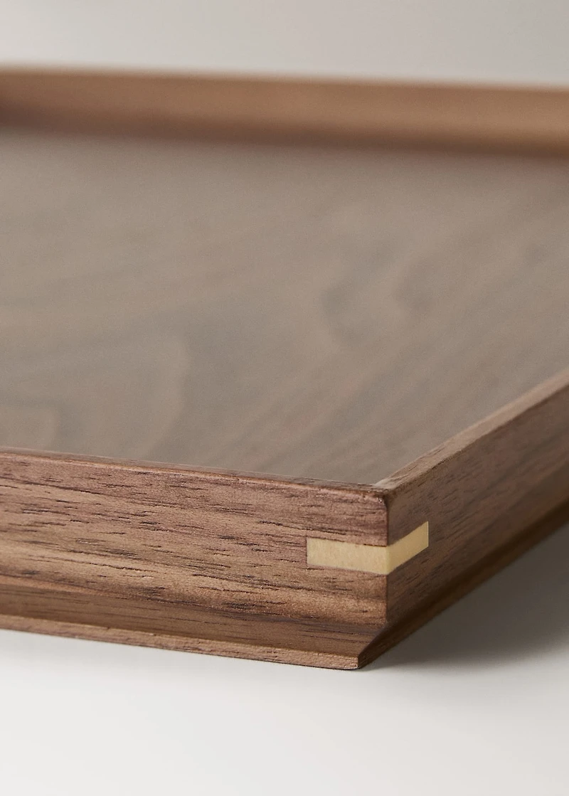 Medium solid wood decorative tray