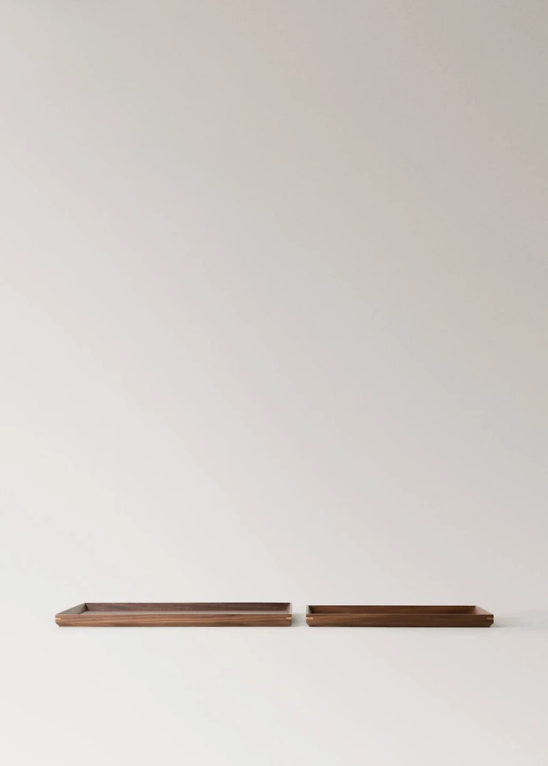 Medium solid wood decorative tray