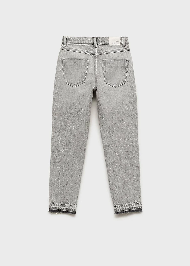 Mom fit decorative rips jeans