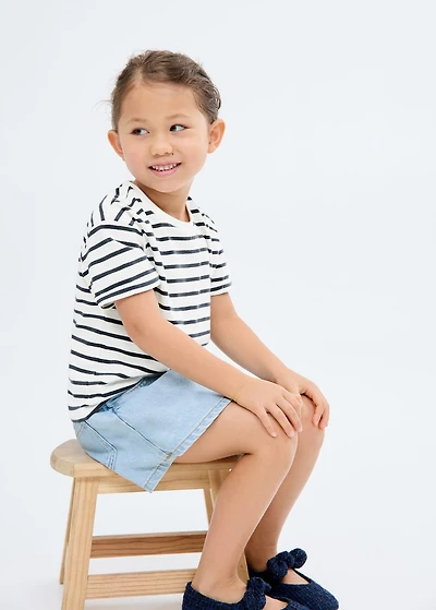 Patch striped t-shirt