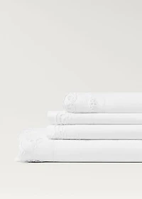 Cotton top sheet with lace embroidery for 709/787 inches bed