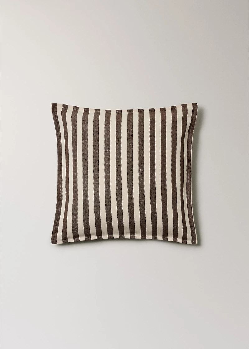 Cotton two-tone cushion cover with woven stripes 50x50 cm