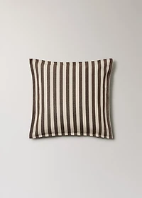 Cotton two-tone cushion cover with woven stripes 50x50 cm