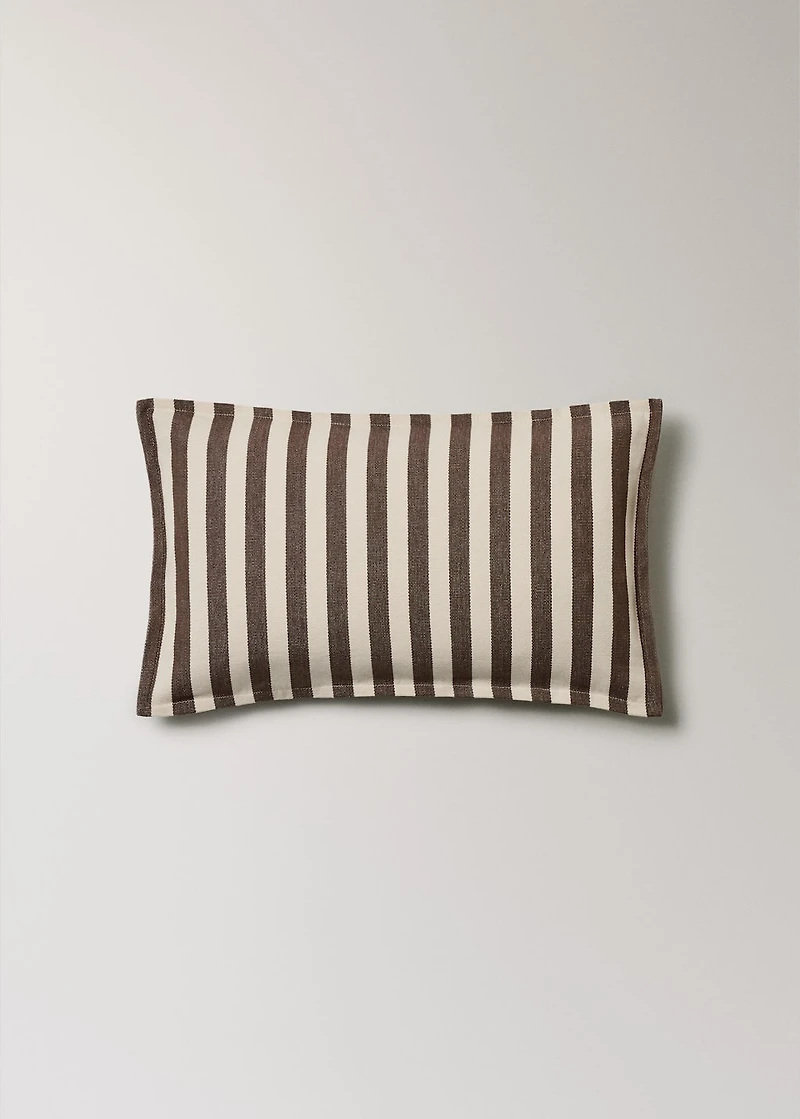 Cotton two-tone cushion cover with woven stripes 30x50 cm