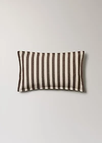 Cotton two-tone cushion cover with woven stripes 30x50 cm