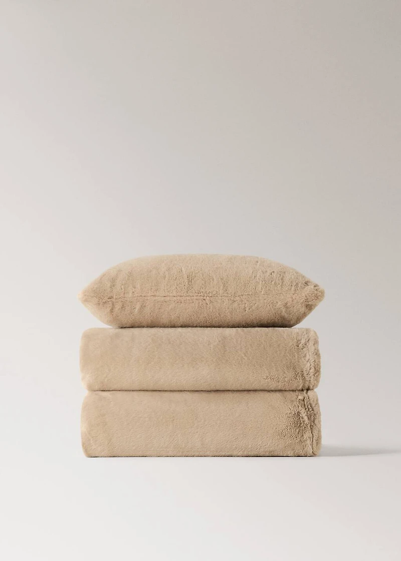 Fur-effect textured cushion cover 30x50 cm