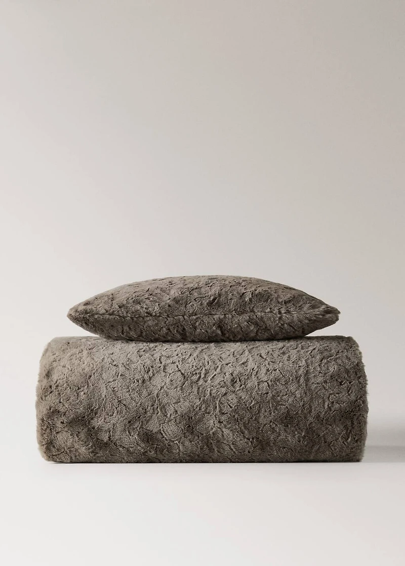 Fur-effect textured cushion cover 50x50 cm