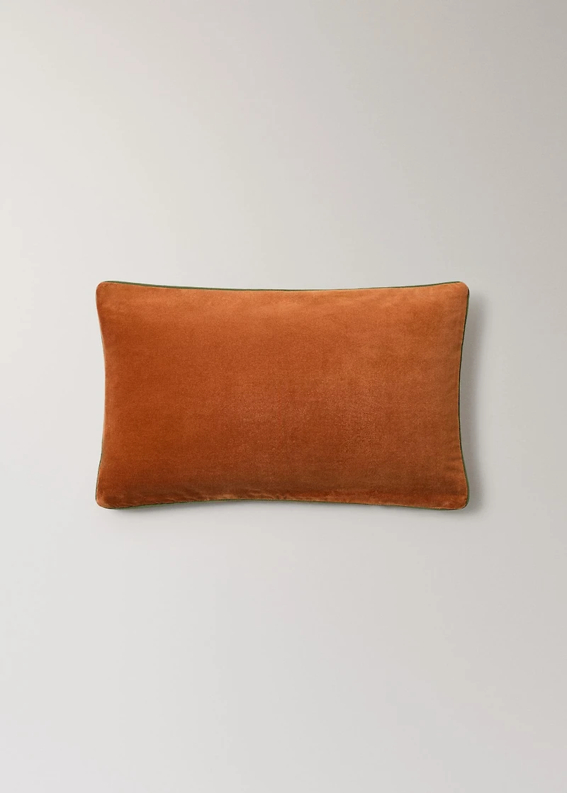 Velvet cushion cover with contrasting piping 30x50 cm