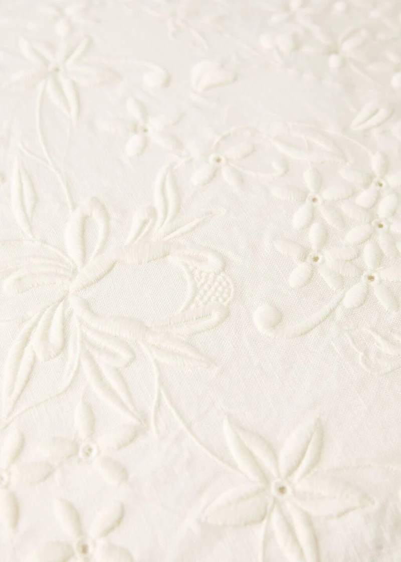 Cotton linen embroidered cushion cover 50x50 cm