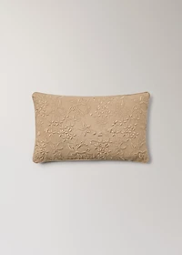 Cotton linen embroidered cushion cover 30x50 cm
