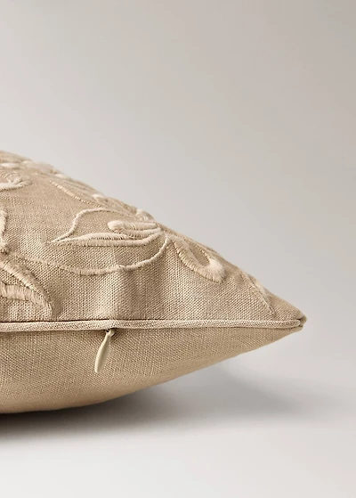 Cotton linen embroidered cushion cover 30x50 cm