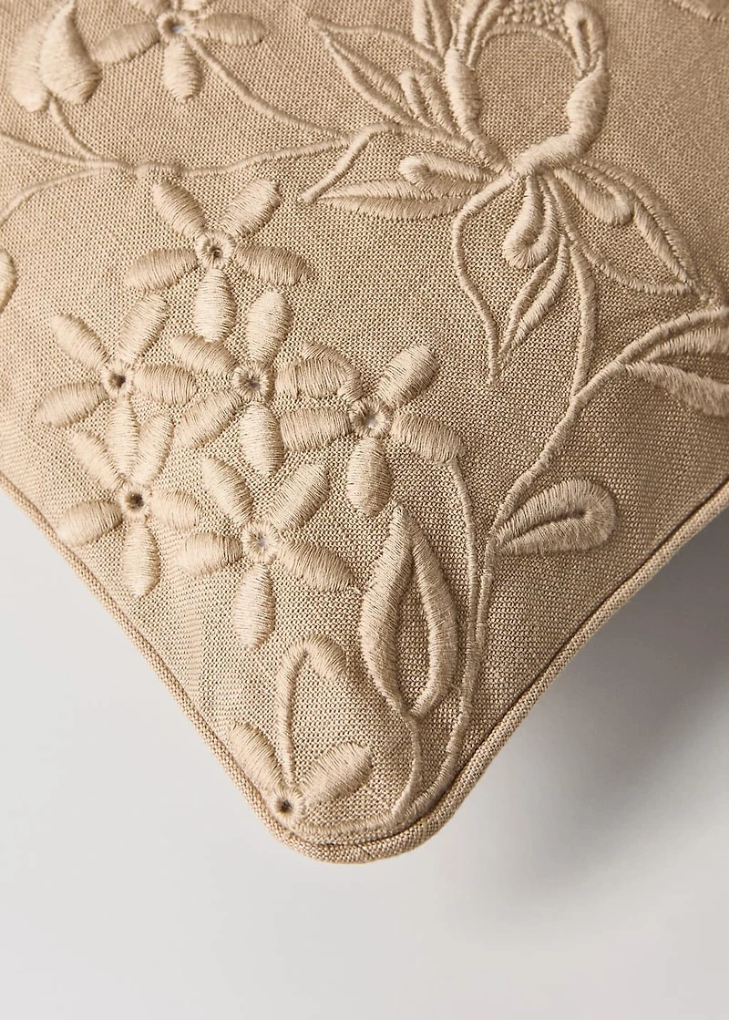 Cotton linen embroidered cushion cover 30x50 cm