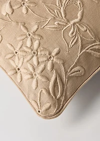 Cotton linen embroidered cushion cover 30x50 cm