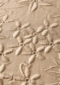 Cotton linen embroidered cushion cover 30x50 cm