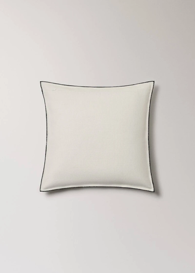 Cotton linen cushion cover with overlock tab 50x50 cm