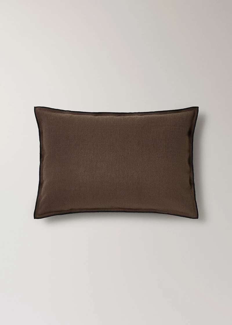 Linen cotton cushion cover with overlock tab 40x60 cm