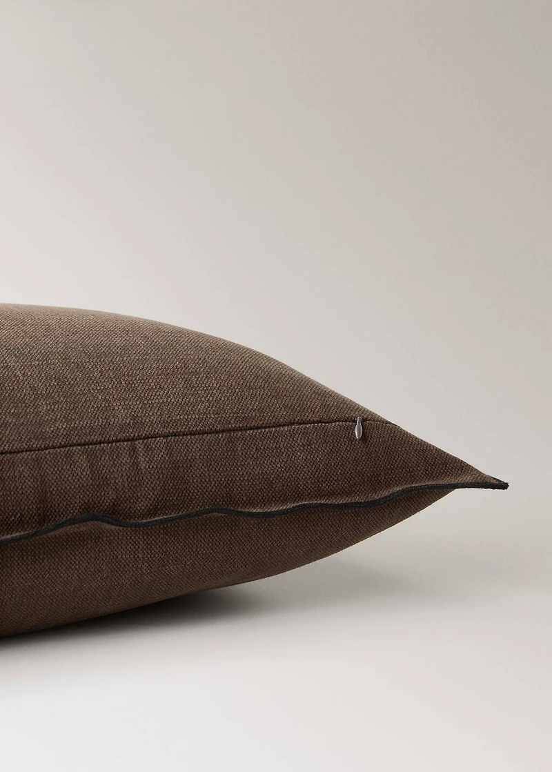 Linen cotton cushion cover with overlock tab 40x60 cm