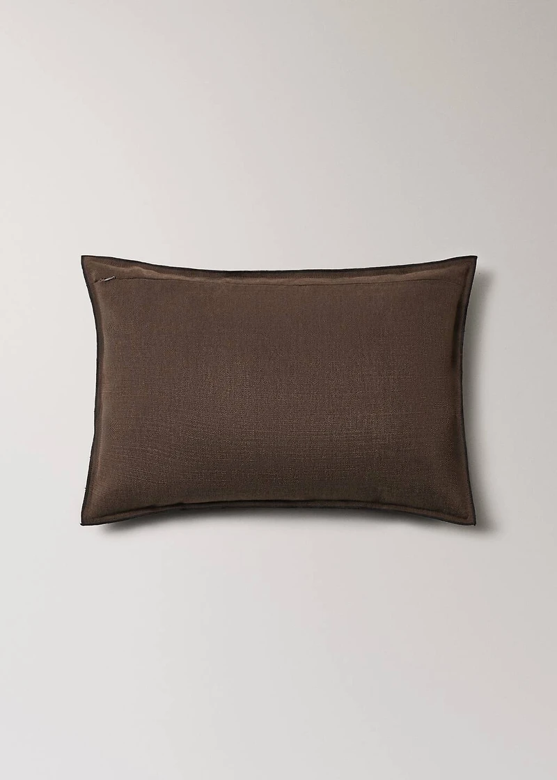 Linen cotton cushion cover with overlock tab 40x60 cm