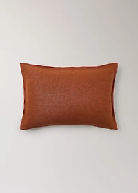 Linen cushion cover with trim 16x24 inches