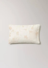 Floral-print cushion cover with velvet piping 30x50 cm