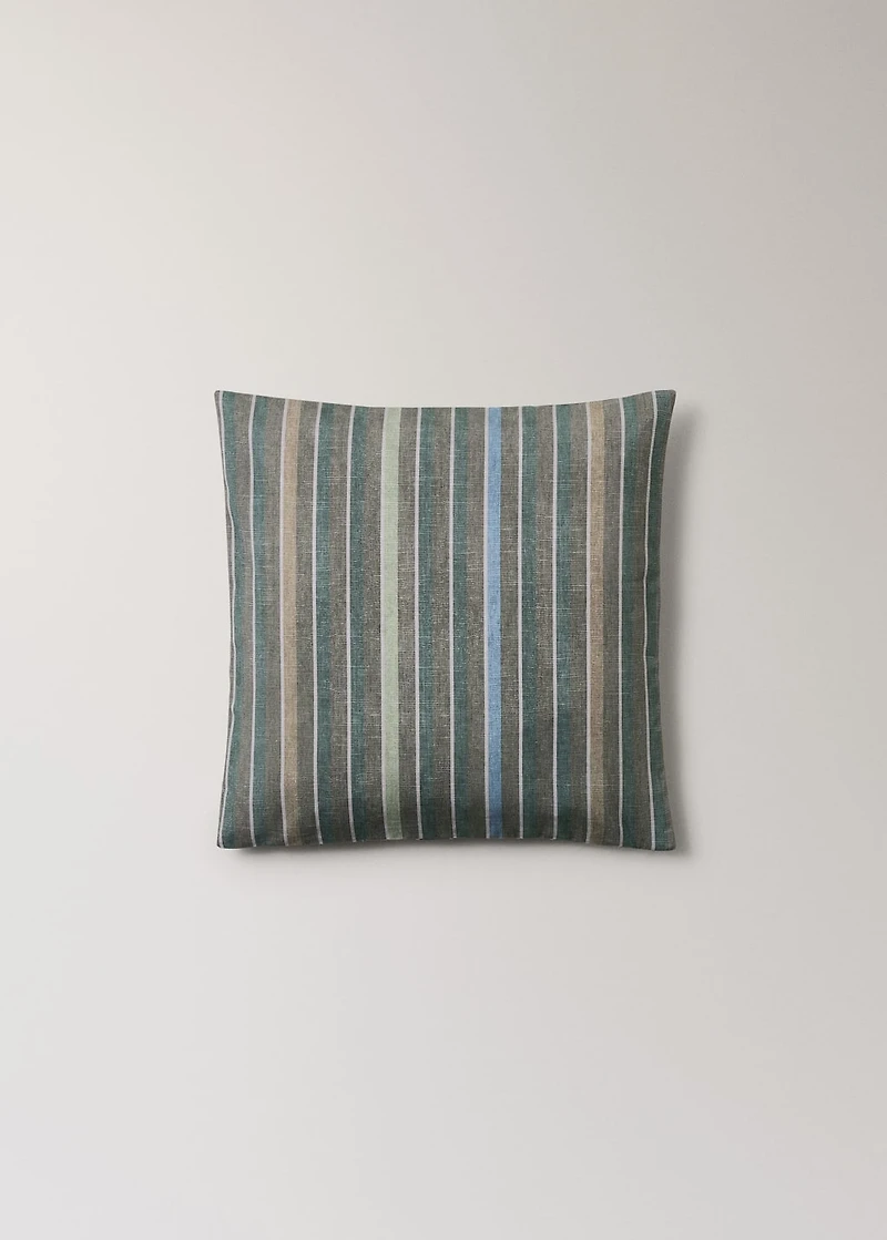 Cotton cushion cover with printed stripes 45x45 cm