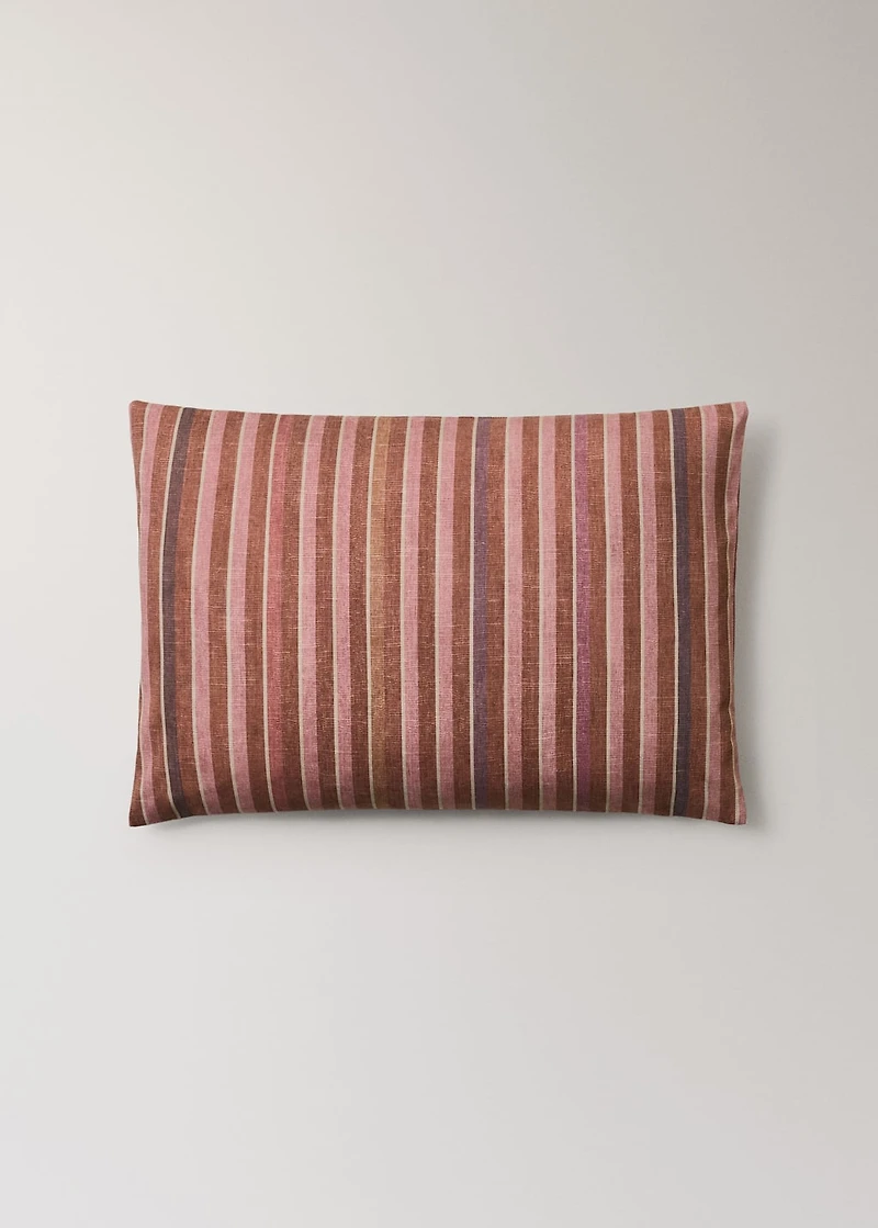 Cotton cushion cover with stripe print 40x60cm