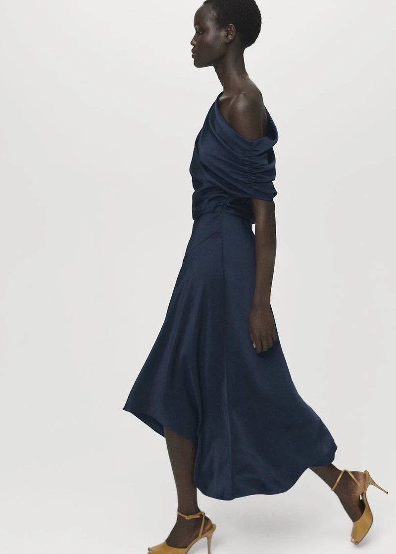 Asymmetrical satin dress