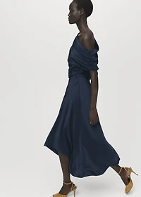 Asymmetrical satin dress