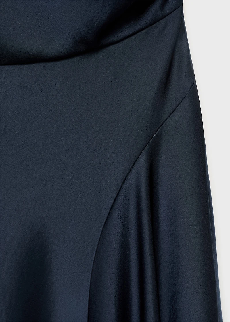 Asymmetrical satin dress