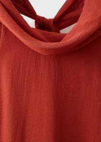 Long dress with bow neck