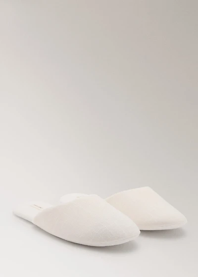 Cotton textured mule slippers