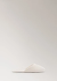 Cotton textured mule slippers