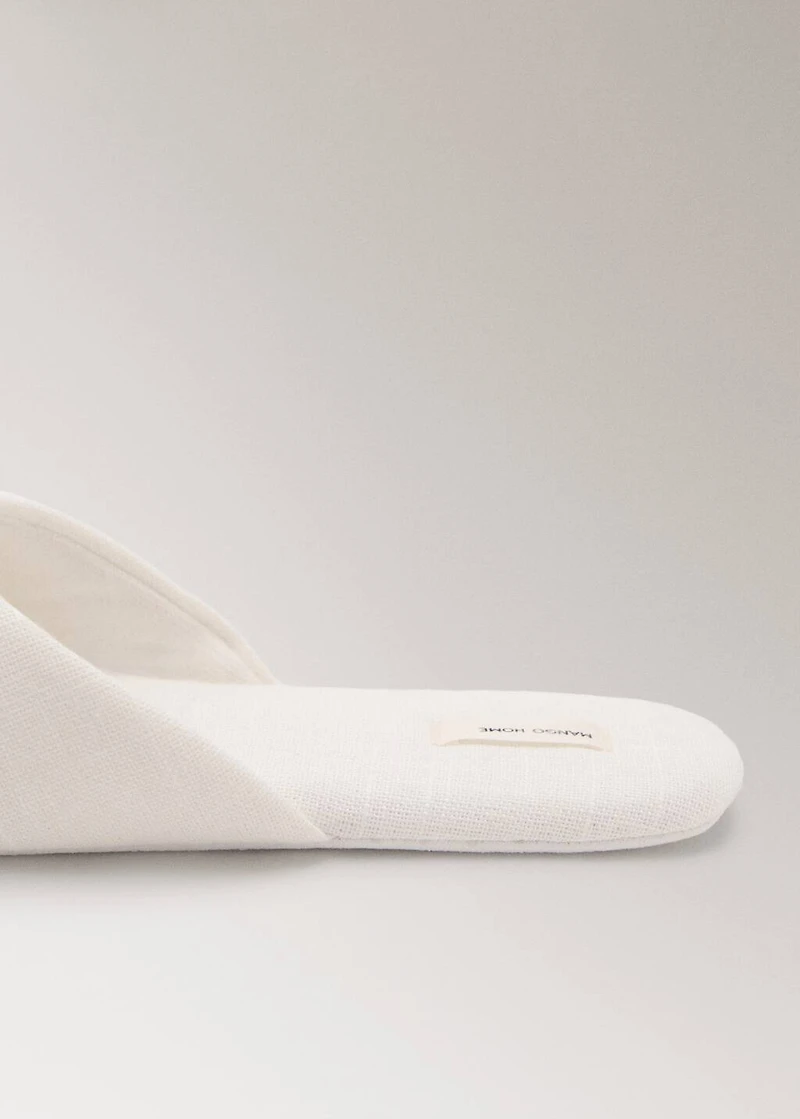 Cotton textured mule slippers