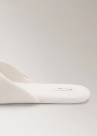 Cotton textured mule slippers