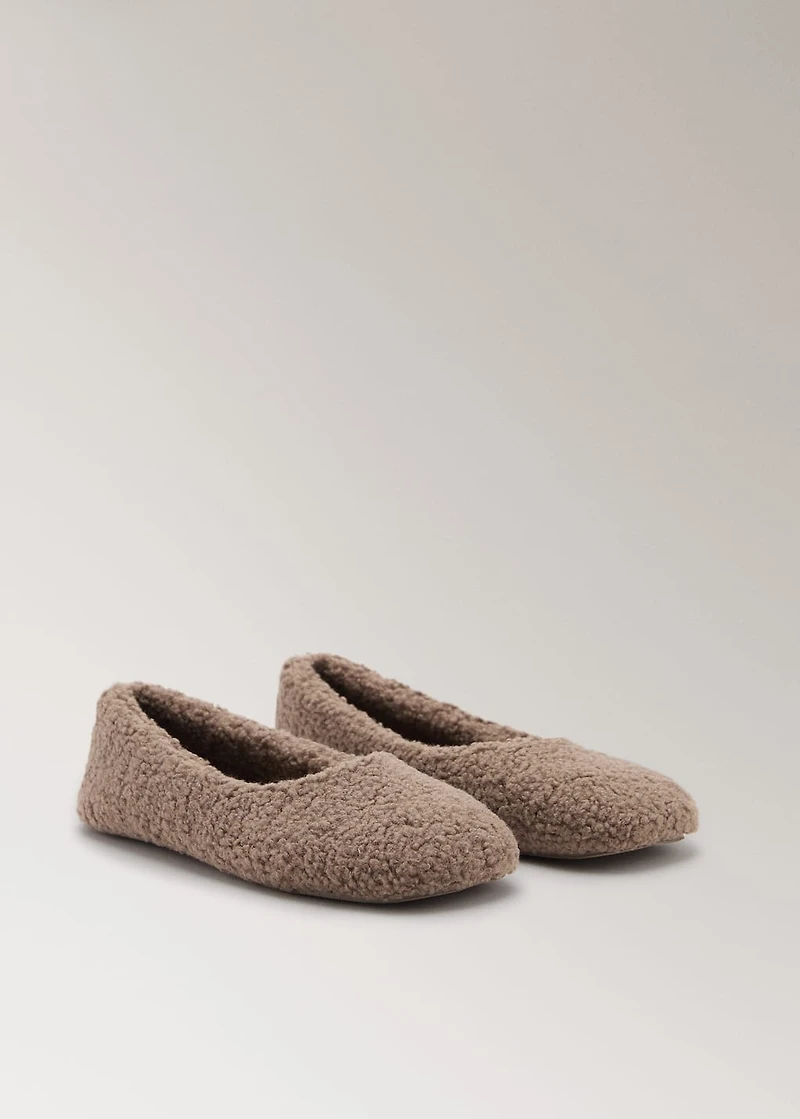 Sheepskin ballerina flats