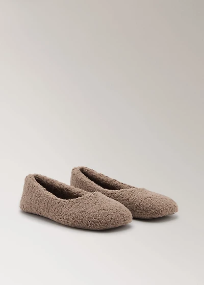 Sheepskin ballerina flats