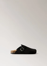 Leather clog shoes