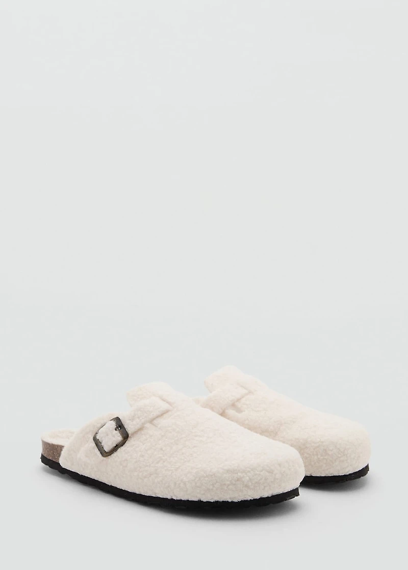 Shearling-effect clogs