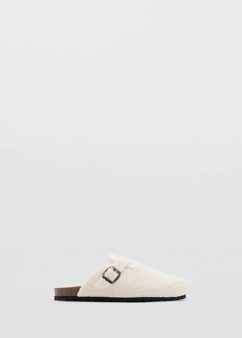 Shearling-effect clogs