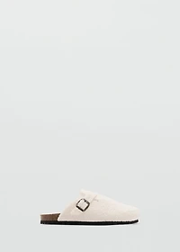 Shearling-effect clogs