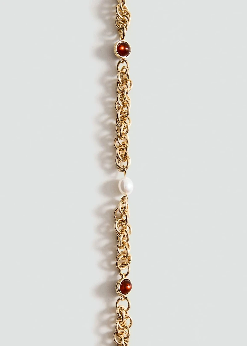 Combined bead chain necklace