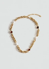 Combined bead chain necklace