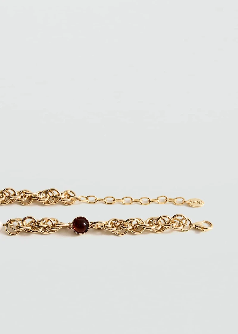 Combined bead chain necklace